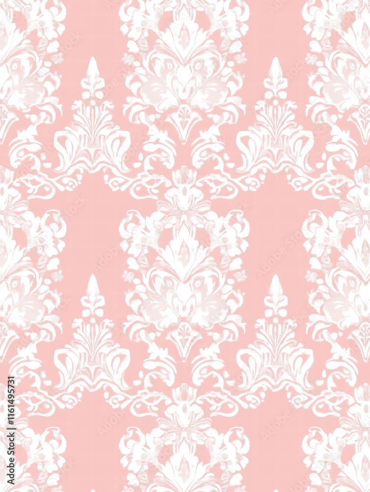 Lace inspired seamless pattern in soft pink and white for elegant design projects and backgrounds. Generative AI Lace inspired seamless pattern in soft pink and white for elegant design projects and backgrounds. Generative AI