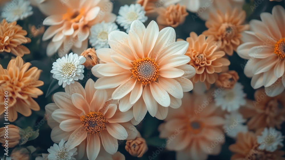 Fototapeta premium Floral neutral aesthetic background.