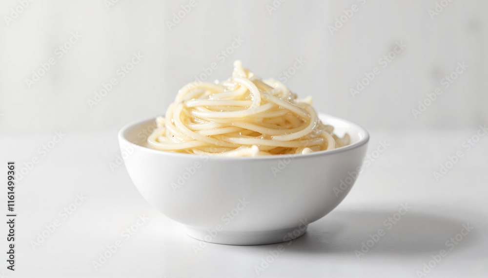 Bowl of spaghetti on a white background Bowl of spaghetti on a white background