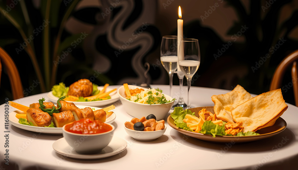 Delicious and exquisite food created with Generative AI technology