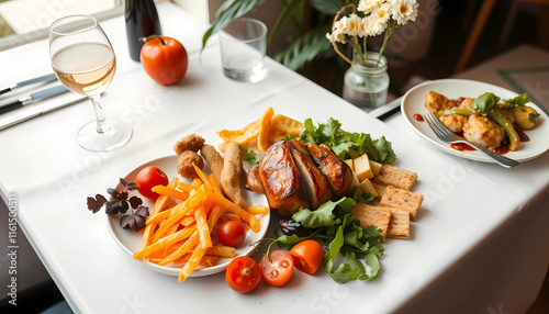 Obraz na płótnie Popular Food created with Generative AI technology w salonie