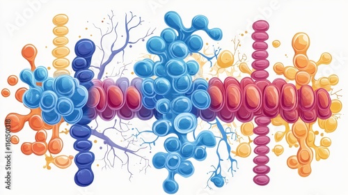 Illustration of a electron transport chain photo