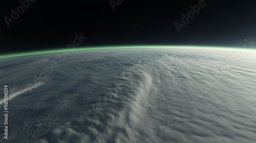 The northern lights shimmer and undulate elegantly in the night sky, bands of...