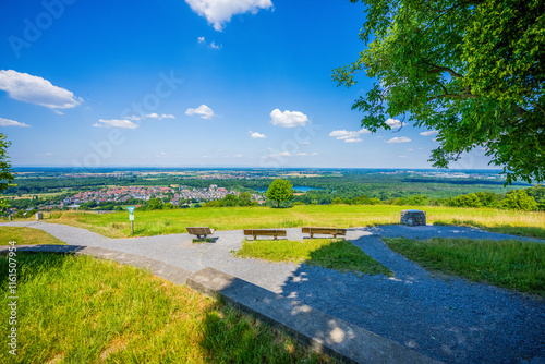 Aussicht bei der Michaelskapelle Unterkrombach – Bruchsal, Landschaftspanorama