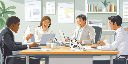 Multiethnic Team of Business Professionals Collaborating in Modern Office Workspace for Strategic Planning and Innovation






