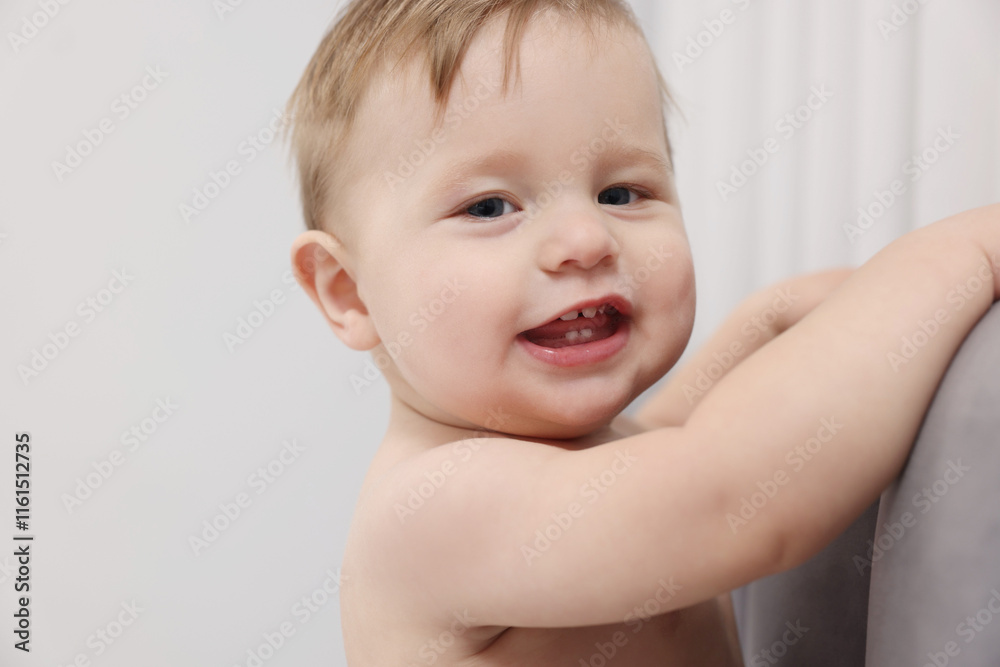 Portrait of cute little baby at home Portrait of cute little baby at home