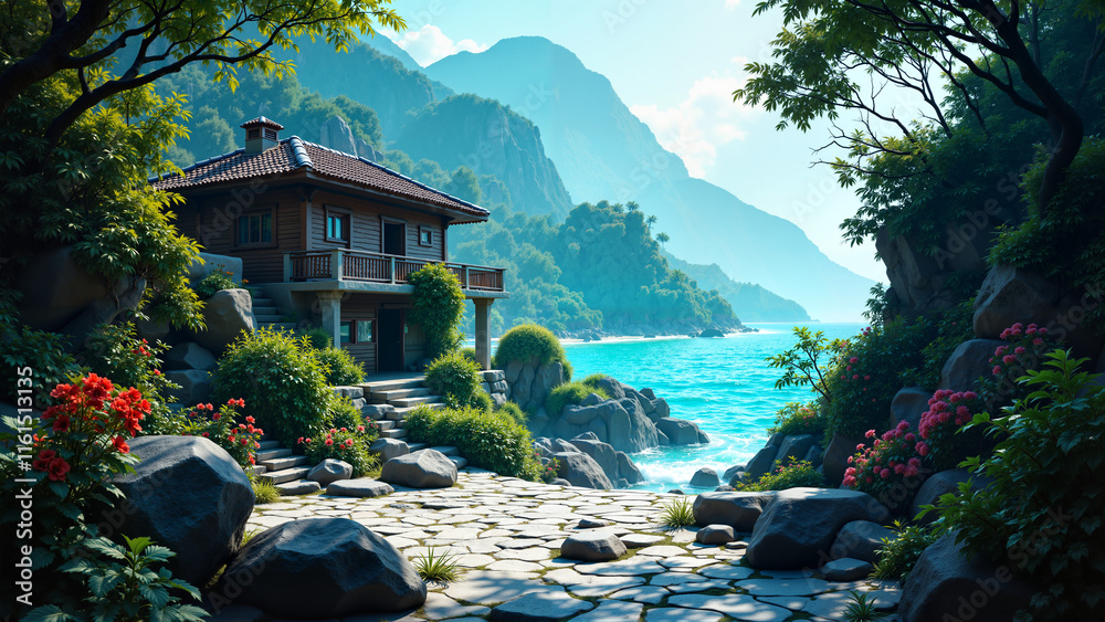 Tropical paradise island.