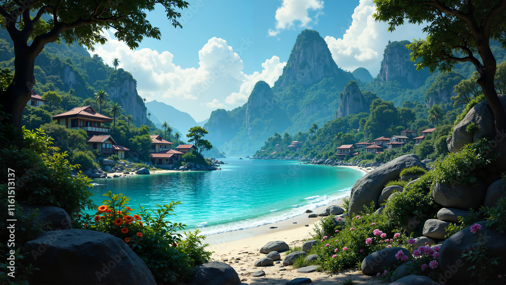 Tropical paradise island.