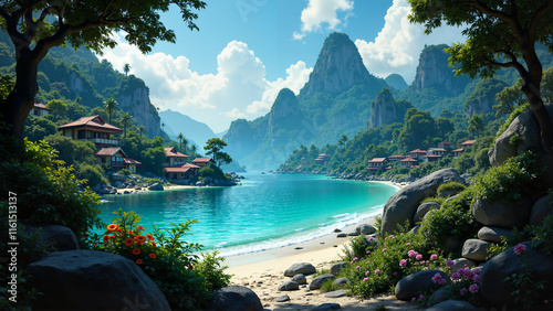 Tropical paradise island.
