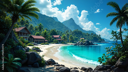 Obraz na płótnie Tropical paradise island. w salonie
