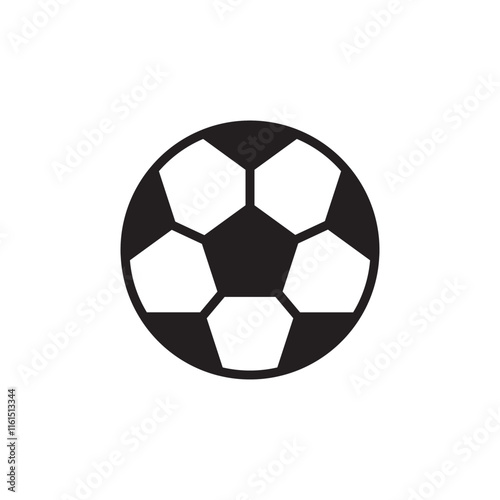 Soccer ball falt icon vector design illustration, isolated on white background. 