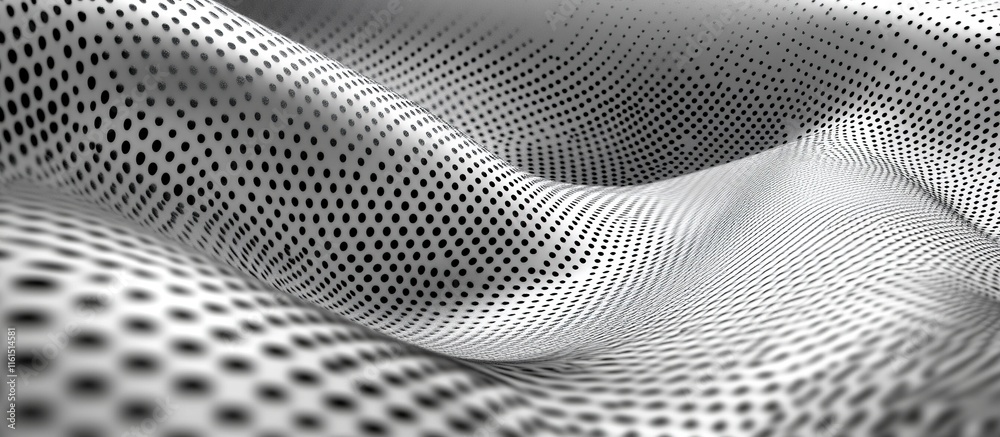 3D render of polka dot pattern, waves. 3D render of polka dot pattern, waves.