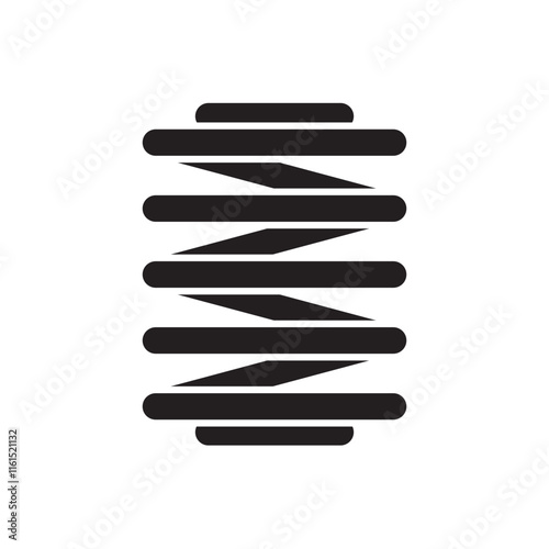 Car shock breaker icon silhouette symbol. Automotive part symbol illustration. 