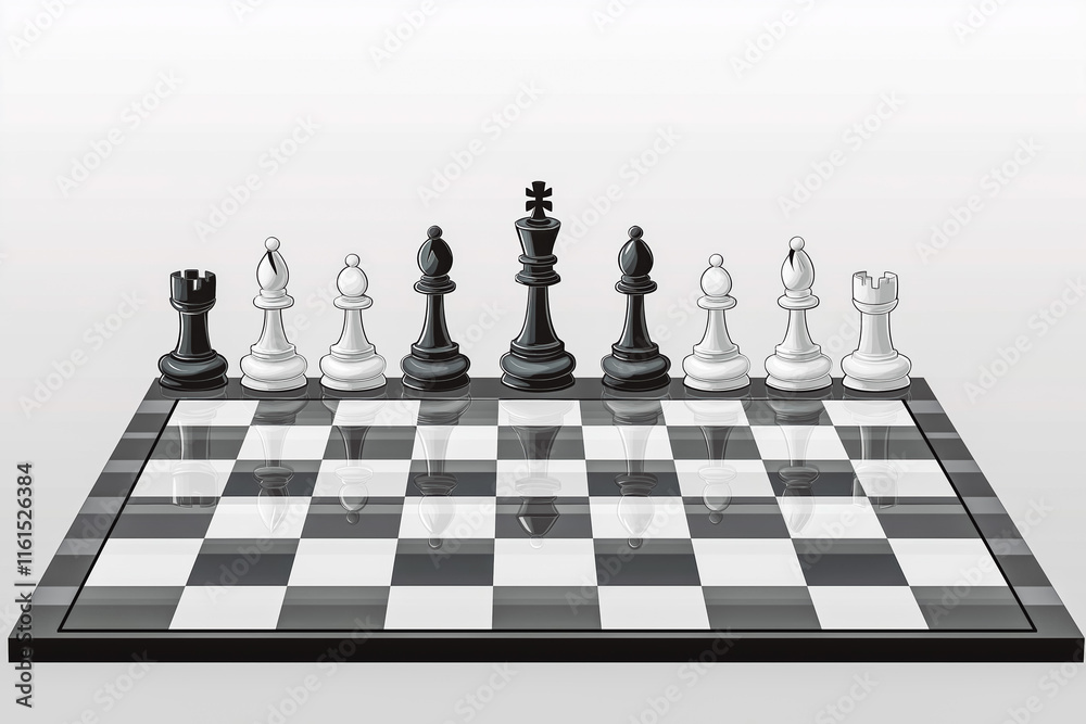 A chessboard with pieces on a clear, transparent background. A chessboard with pieces on a clear, transparent background.