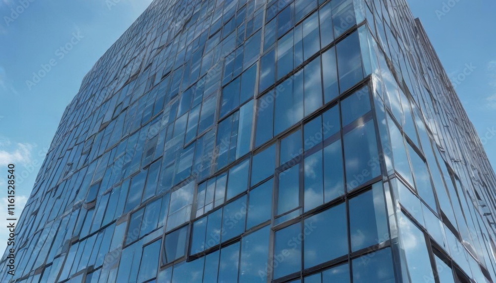 Office building with modern glass fa?ade against blue sky backdrop , skyscraper, urban Office building with modern glass fa?ade against blue sky backdrop , skyscraper, urban