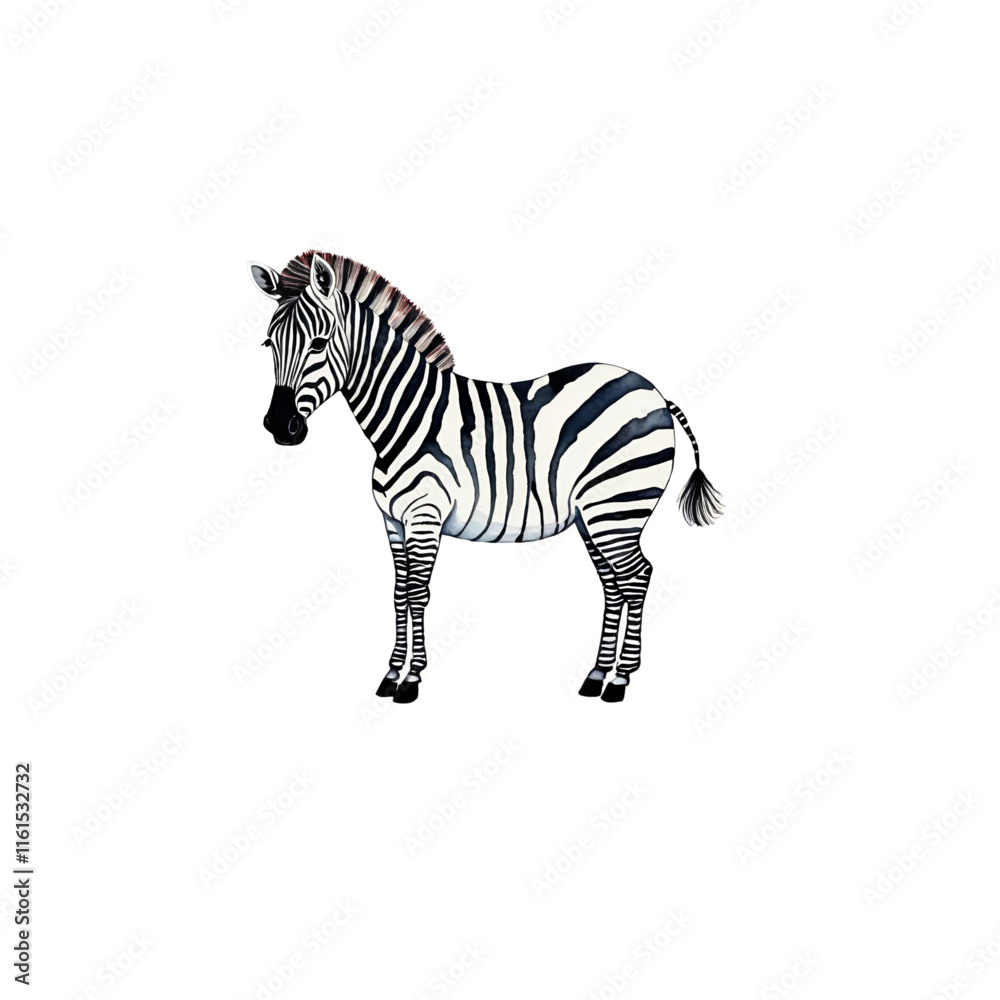 Obraz premium Zebra isolated on white