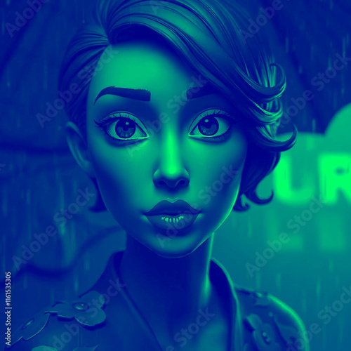 Beautiful 3D Women With Daisy's Dress
