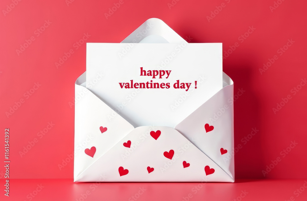 Valentines Day Card with Hearts, red Background Valentines Day Card with Hearts, red Background