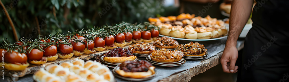Rustic Wooden Table Appetizer Buffet: A Culinary Delight Rustic Wooden Table Appetizer Buffet: A Culinary Delight