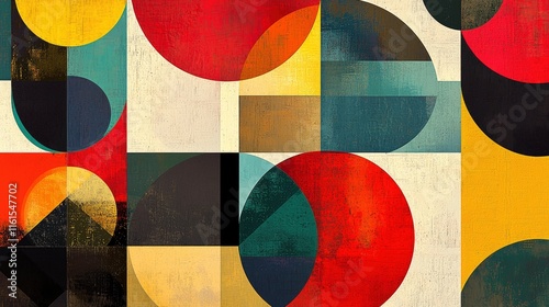 Abstract geometric shapes, colorful pattern design. photo