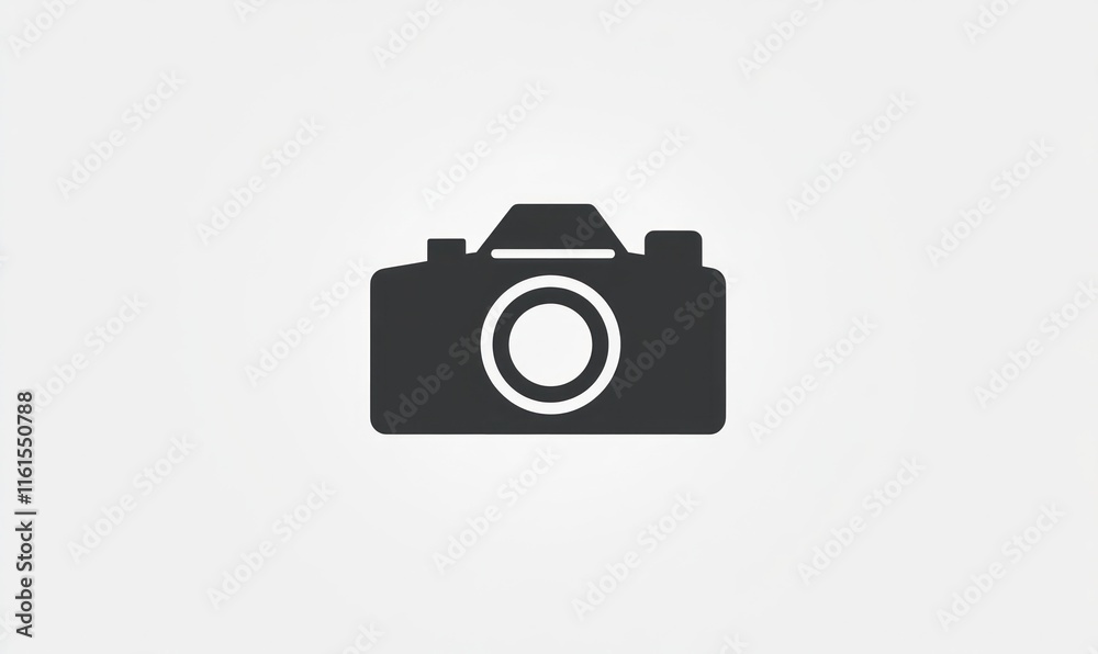 Simple grey camera icon illustration. Simple grey camera icon illustration.