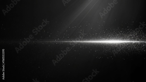 Narrow beam of light breaking through deep darkness creates an ethereal atmosphere. Generative AI photo