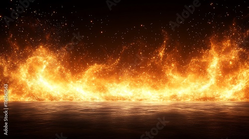 Fiery Flames Against a Dark Background