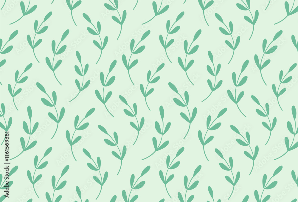 Vector botanical background. Seamless pattern with green branches and leaves. Spring and summer prints for printing on fabric, wallpaper, gift wrapping and postcards. Vector botanical background. Seamless pattern with green branches and leaves. Spring and summer prints for printing on fabric, wallpaper, gift wrapping and postcards.