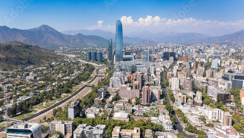 Fotografie Costanera Center, Río mapocho, providencia, desde Dron