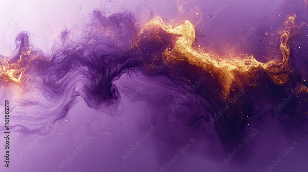 Abstract Purple and Gold Swirl with Fluid Motion Highlighting Ethereal Beauty of Color Blending and Soft Textures for Creative and Artistic Backgrounds Abstract Purple and Gold Swirl with Fluid Motion Highlighting Ethereal Beauty of Color Blending and Soft Textures for Creative and Artistic Backgrounds