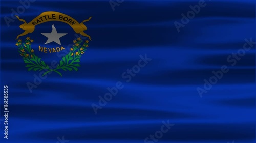 The looping of realistic Nevada waving flag. Nevada background. USA background photo