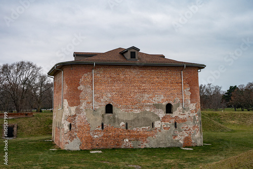 View of Fort Mississauga. Fort Mississauga National Historic Site is a fort on the shore of Lake Ontario, at the mouth of the Niagara River. photo