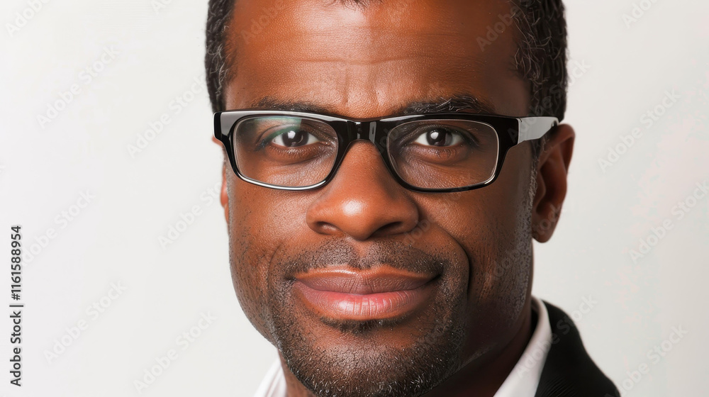 A dignified Black man in eyeglasses, showcasing a thoughtful expression that speaks of intelligence and depth. A dignified Black man in eyeglasses, showcasing a thoughtful expression that speaks of intelligence and depth.