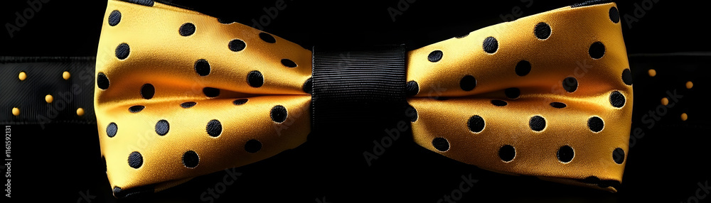 Elegant Gold and Black Polka Dot Bow Tie Product Photography Elegant Gold and Black Polka Dot Bow Tie Product Photography