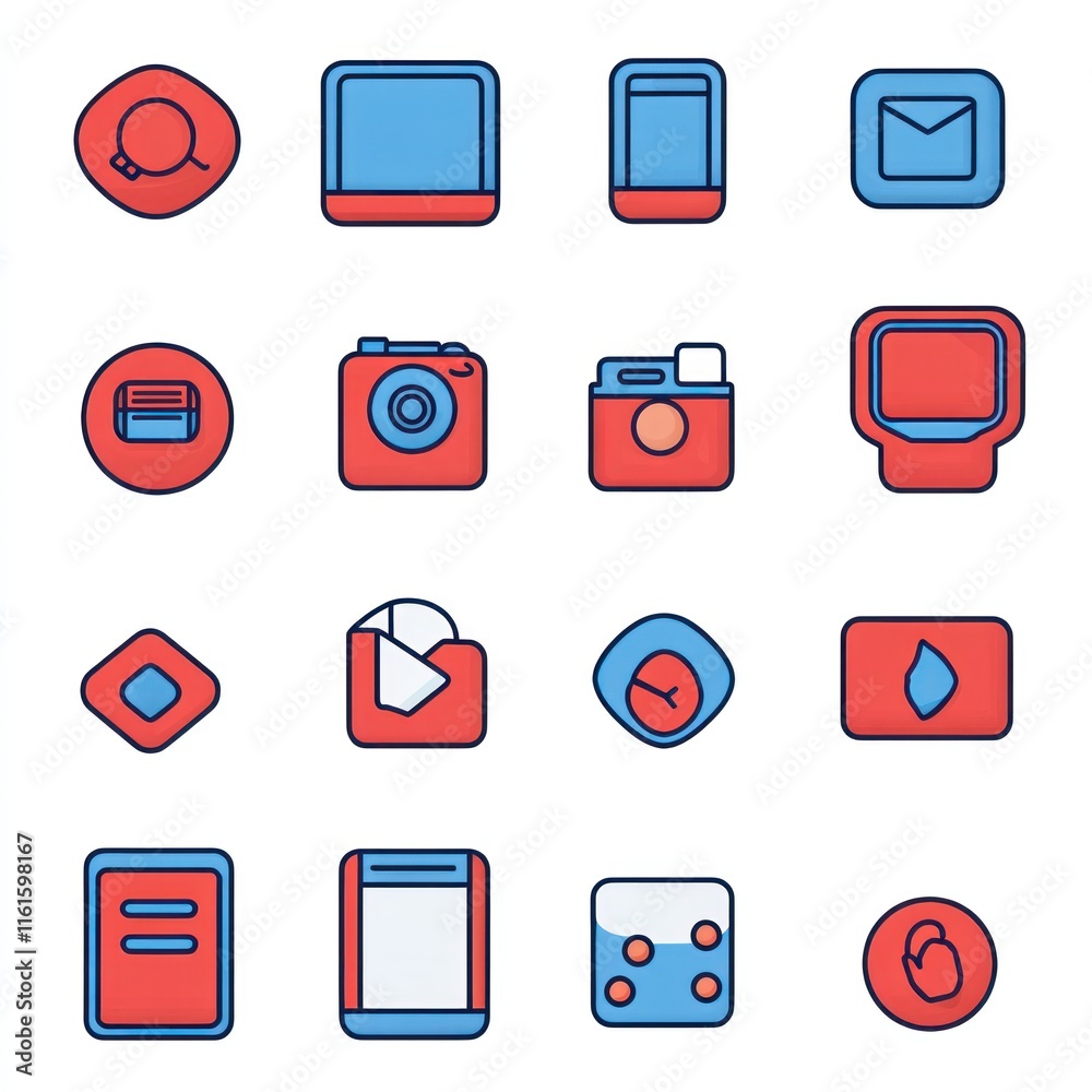 Colorful app icons set.