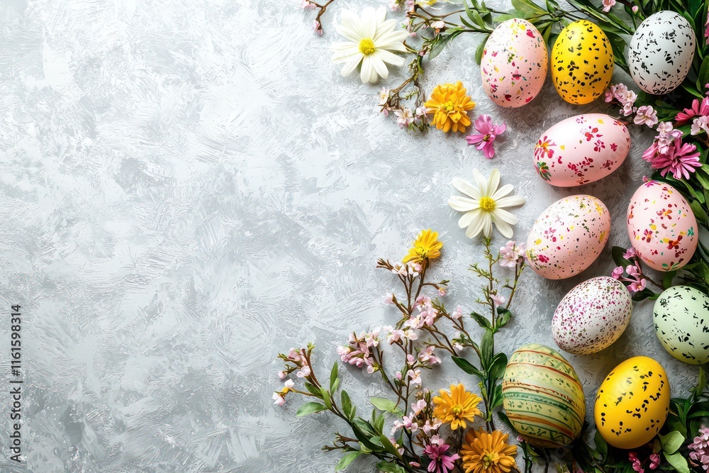 Decorative spring-themed background for Easter celebrations Decorative spring-themed background for Easter celebrations