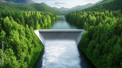 Hydroelectric Dam Green Energy River Forest Clean Power Sustainable Energy Renewable Resources