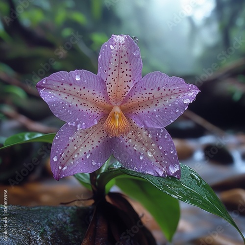 The fragile beauty of a rare, endangered orchid in a protected habitat photo