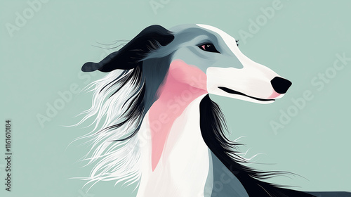 Silken windhound posing with elegance: a modern pet portrait photo