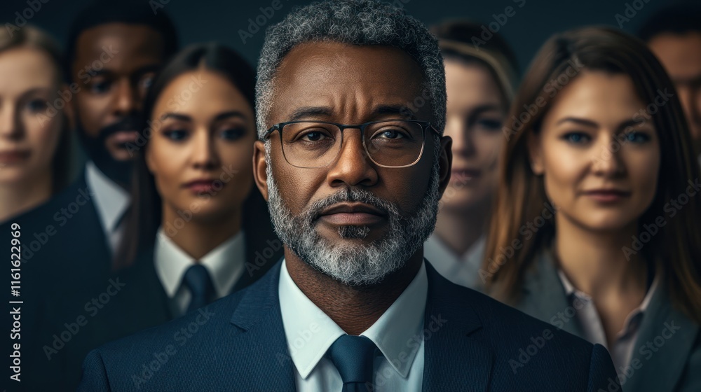 Multiethnic mature businessman in a success-driven corporate environment, reflecting diversity. Multiethnic mature businessman in a success-driven corporate environment, reflecting diversity.