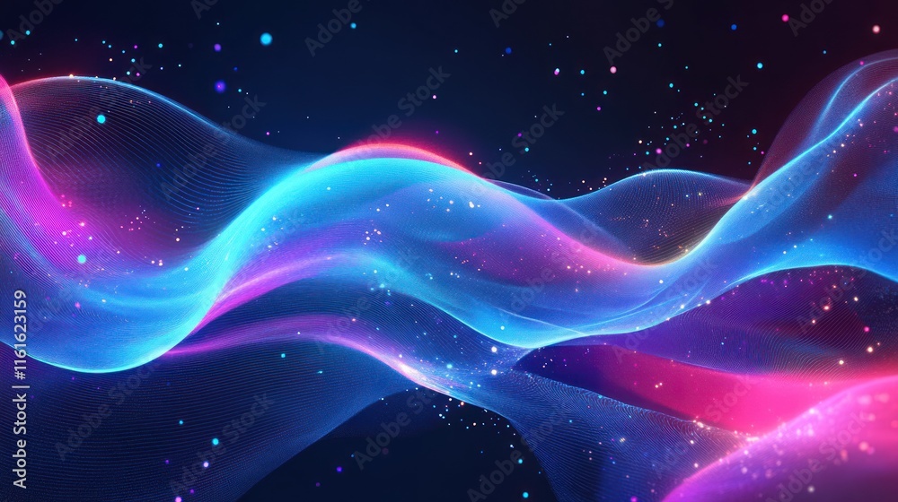 Fototapeta premium Neon glowing blue designs for innovative motion graphics.