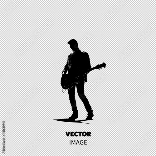 Silhouette of a male guitarist exuding passion and energy during a performance.