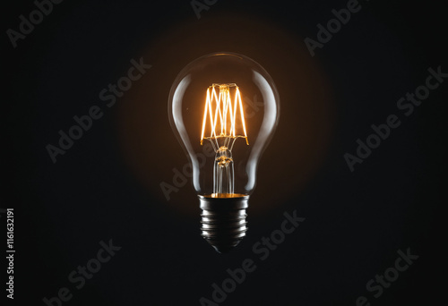 light bulb on black background
