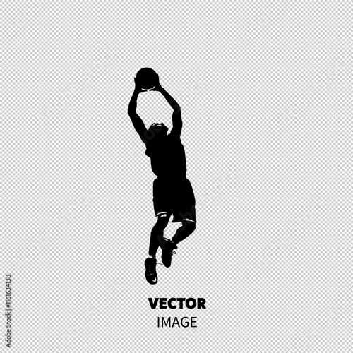 A male athlete performs an impressive slam dunk in silhouette, showcasing agility and athleticism.