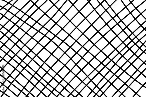 Abstract line pattern simple grid. Hand drawn grid .Asymmetric geometric square. Diagonal wire mesh
