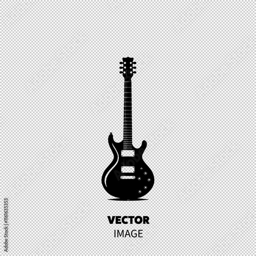 A sleek black electric guitar with a modern design, perfect for rock music enthusiasts.