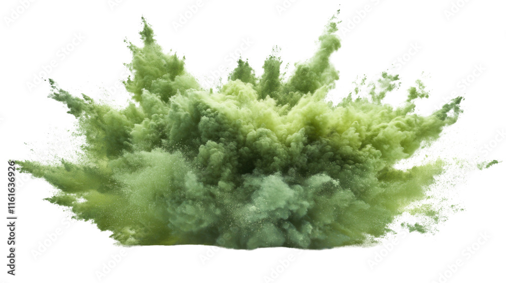 Fototapeta premium Explosion of sand and smoke, transparent background