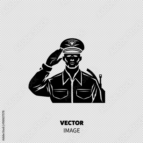 A male soldier in uniform saluting, symbolizing respect and duty.