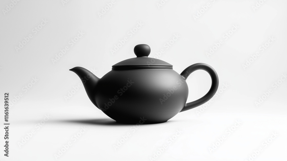 teapot on white background, black tea kettle teapot on white background, black tea kettle