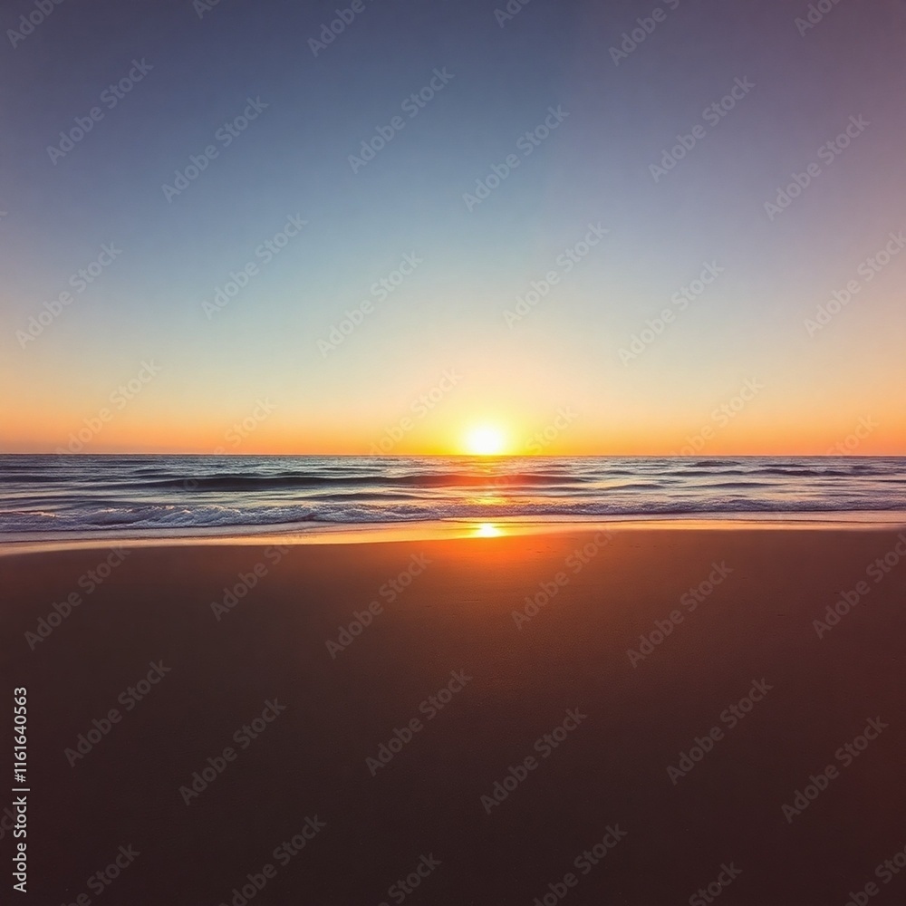 Fototapeta premium Sunset Photography: Beach Scene at Dusk